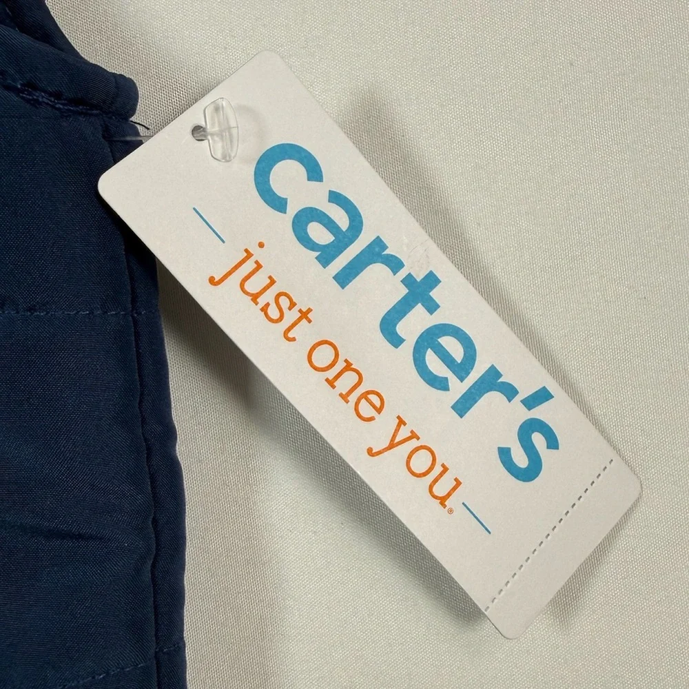 NWT JUST ONE YOU BY CARTER'S Newborn Boys' Navy Blue Sherpa‎ Collar Puffer Vest
